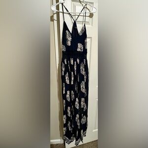 Navy blue floral sundress